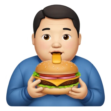 Stupid fat man eating mcdonalds and is asian sticker