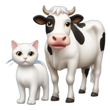 vache avec chat sticker