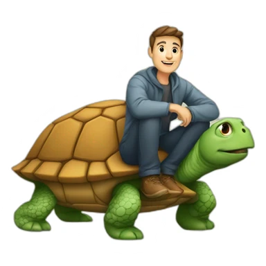 Homme sur tortue sticker