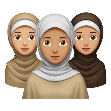 1 man emoji with short hair and 4 veiled women sticker