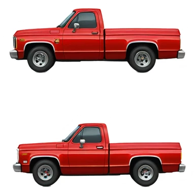 Red squarebody truck sticker