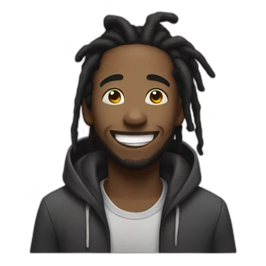 Black man with dreadlocks and hoodie laughing sticker