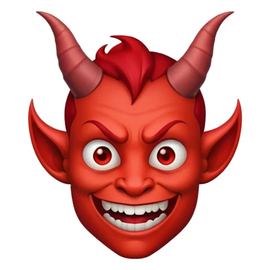 mischievous face with devil horns and smirk sticker