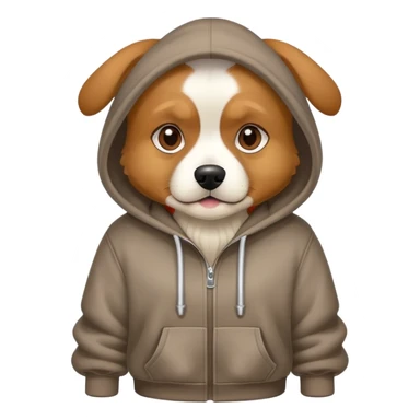 Dog wearing a hoody sticker