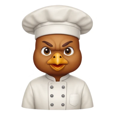 Ahora como una gallina con ropa de chef enojada sticker