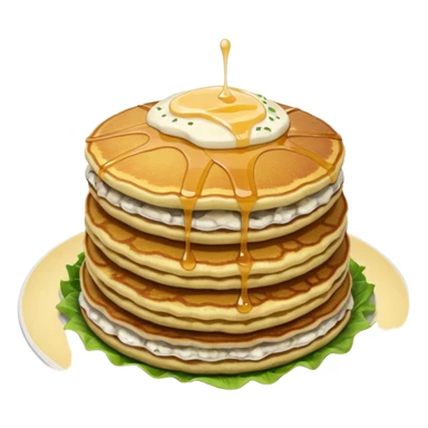 Yummy pancakes 4 pcs. Potato pancakes served with soy garlic cream with leek and chunks of oyster mushroom in cornbread coating + salad with dressing.... sticker