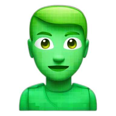pixelated green spreadsheet rectangle head sticker