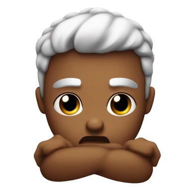 pouting emoji with crossed arm sticker