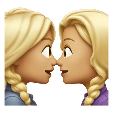 two lesbians kissing : one is older, femme and blond. Another is younger  sticker
