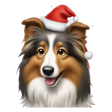 Shetland Sheepdog in Christmas attire sticker