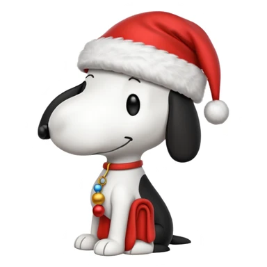 Snoopy wearing a Christmas hat  sticker