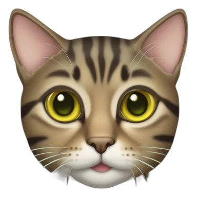 brown mackerel tabby cat with greenish yellow eyes sticker