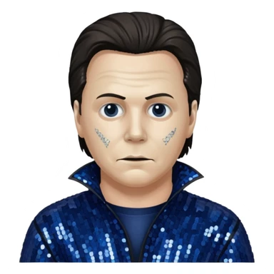 Michael Myers with dark blue sequin outfit  sticker