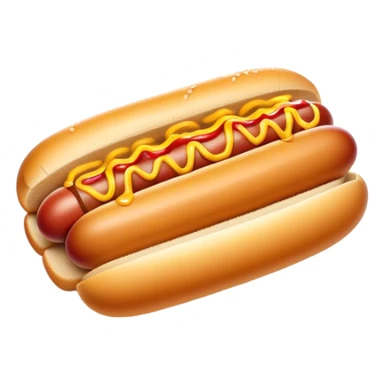 Cinematic classic hot dog, nestled in a soft toasted bun, drizzled with mustard and ketchup, juicy and flavorful, warm golden tones, ultra-detailed and mouthwatering. sticker