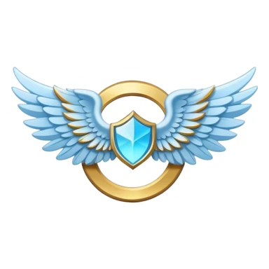 small wings emblem holy light blue sticker