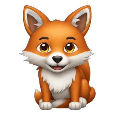 Chat avec un renard sticker