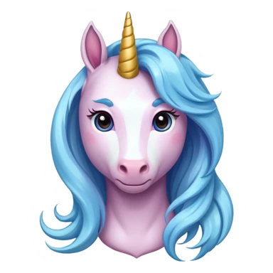 unicorn with long hair female sticker