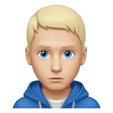 Eminem with blue eyes, blonde hair sticker