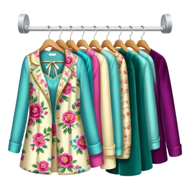 Rack of feminine clothes sticker