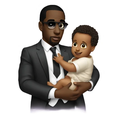 p.diddy holding a baby  sticker