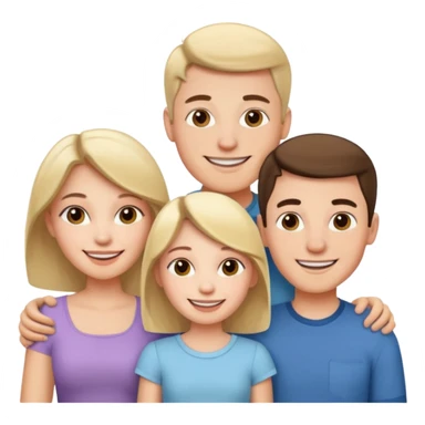 Couple of married man and woman with one kid teenager  sticker