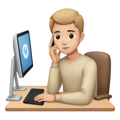 Зумер сидит за компом и делает вид что работает, на самом деле он не работает sticker