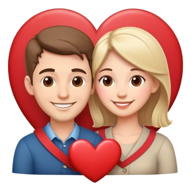 Husband and wife in love with hearts sticker