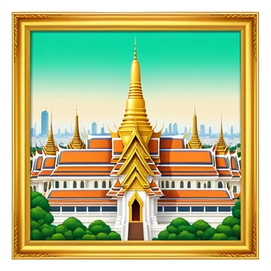 Grand Palace Bangkok Landmark Emoji – Featuring golden spires, Thai architecture, and the Emerald Buddha Temple. sticker