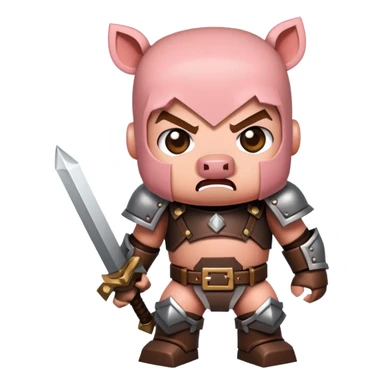 angry Minecraft baby Piglin in leather armor sticker