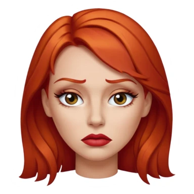 mujer pelirroja con los ojos y los labios maquillados enojada sticker