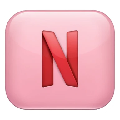 Netflix aesthetic "N" logo in pastel pink sticker