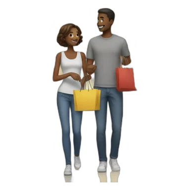 couple shopping together sticker