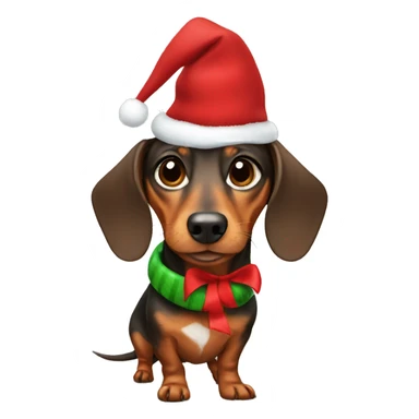 Dachshund in full Christmas costume  sticker