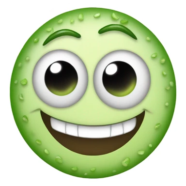 Emoji with cucumber eyes and a big smile sticker