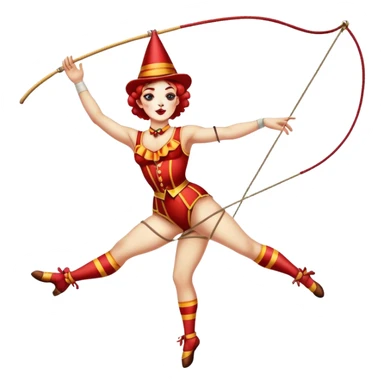 Vintage circus tightrope walker sticker