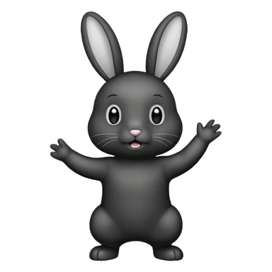 Lapin noir qui fête une victoire sticker
