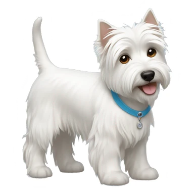 westie dog with a brown haired blue eyed girl sticker