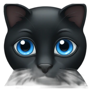 Black cat with big blue eyes sticker