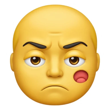 Pouting yellow face emoji sticker