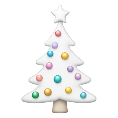 White Christmas tree with pastel decorations sticker