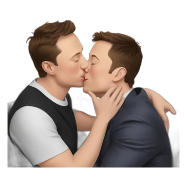Elon Musk kissing Zuckerberg sticker