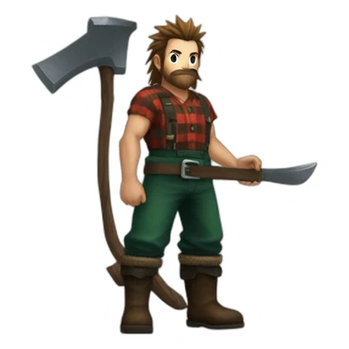 lumberjack in final fantasy vii sticker