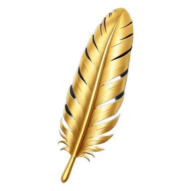 3D perspective Premium golden feather sticker