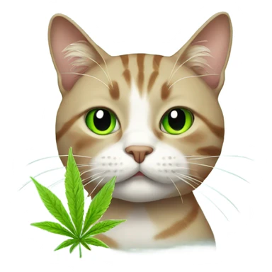 cat with weed sticker