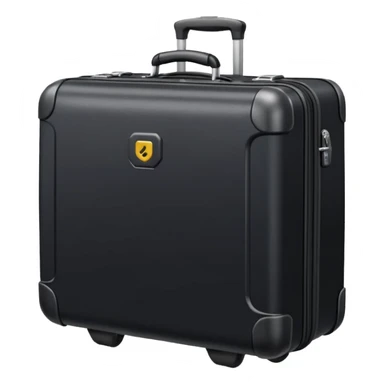A compact rolling suitcase with a telescopic handle sticker