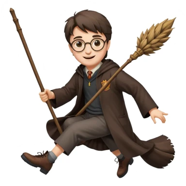 Harry potter flying on a broomstick sticker
