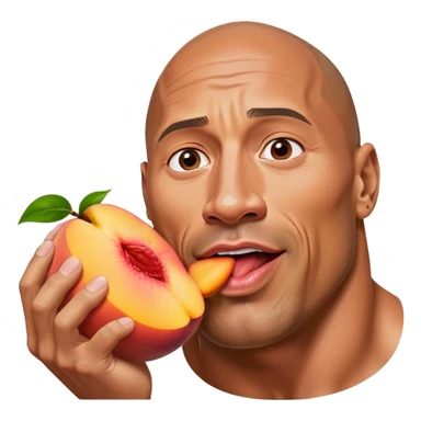 Dwayne the rock Johnson licking a peach sticker