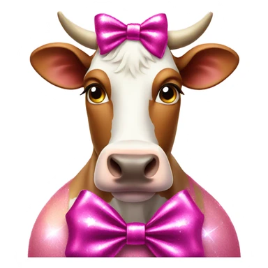 Cow wearing a bling bow sticker