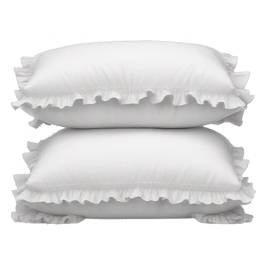 2 white pillows with ruffles sticker