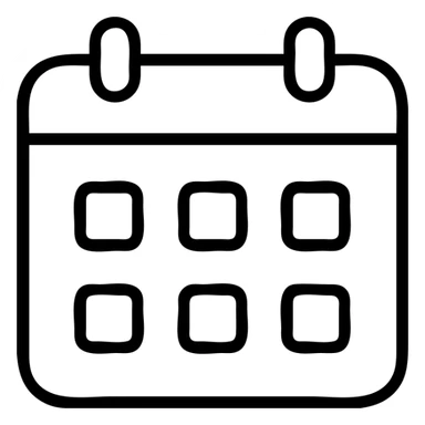 stylized calendar icon with no text, only graphic elements sticker